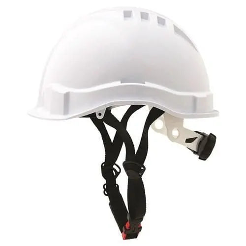 Pro Choice Airborne Linesman Hard Hat Unvented Micro Peak, 6 Point Ratchet Harness - HH6MP PPE Pro Choice WHITE
